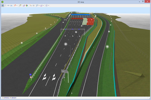 3D-визуализация пункта взимания платы