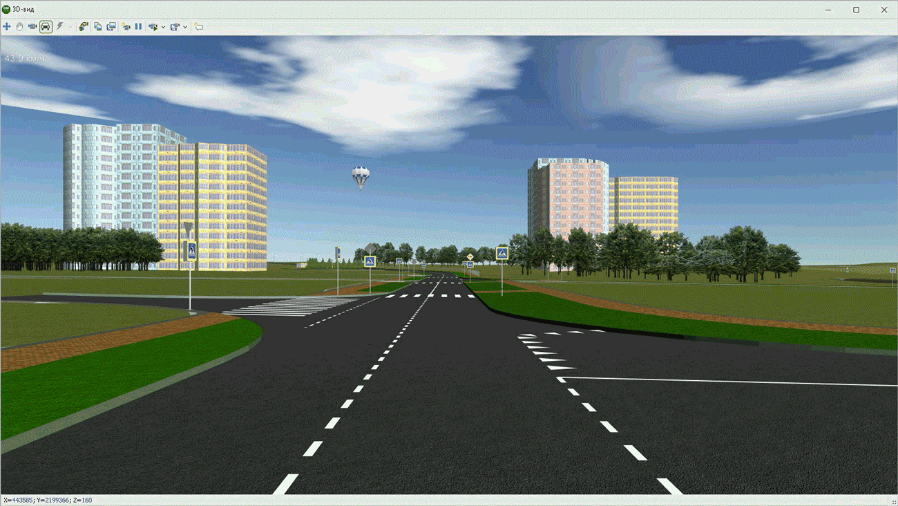 3D-проезд по&nbsp;спроектированному участку